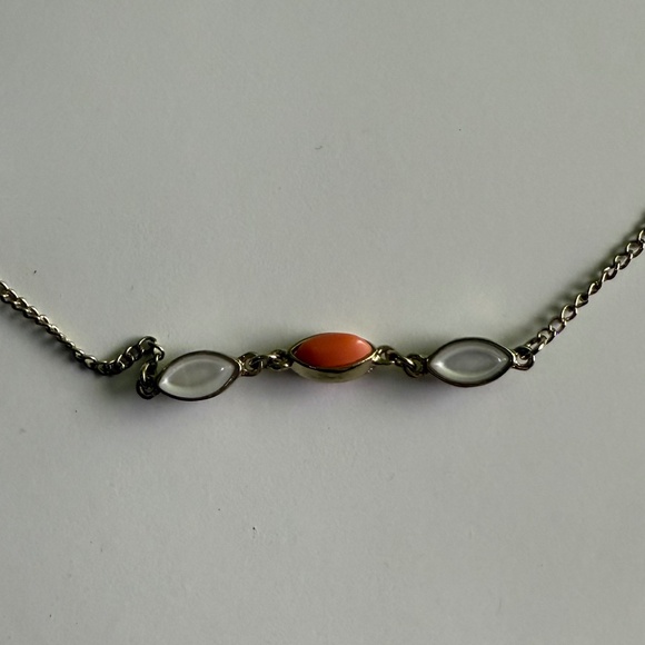 Simple elegant silver-tone chain with spaced beads long necklace - Picture 2 of 5